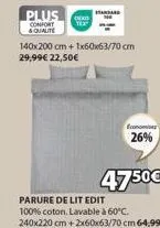 plus  confort & qualite  maa  140x200 cm + 1x60x63/70 cm 29,99€ 22,50€  economi  26% 