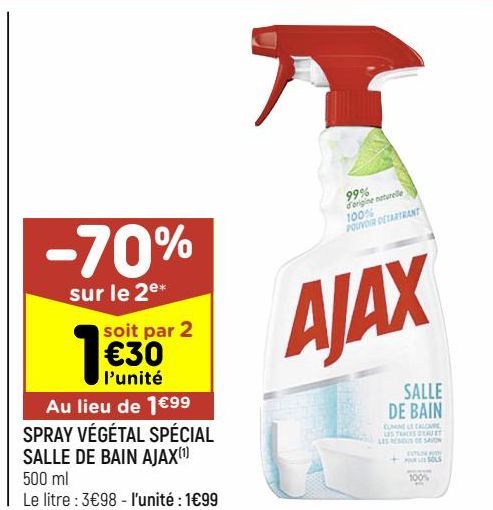 Spray végétal spécial salle de bain Ajax