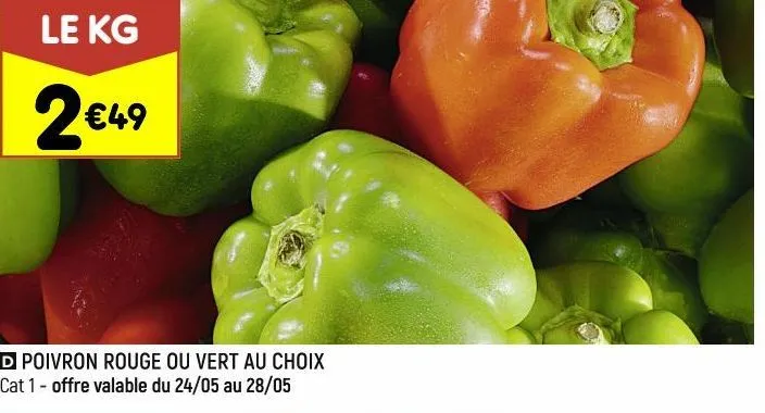 poivron rouge ou vert au choix