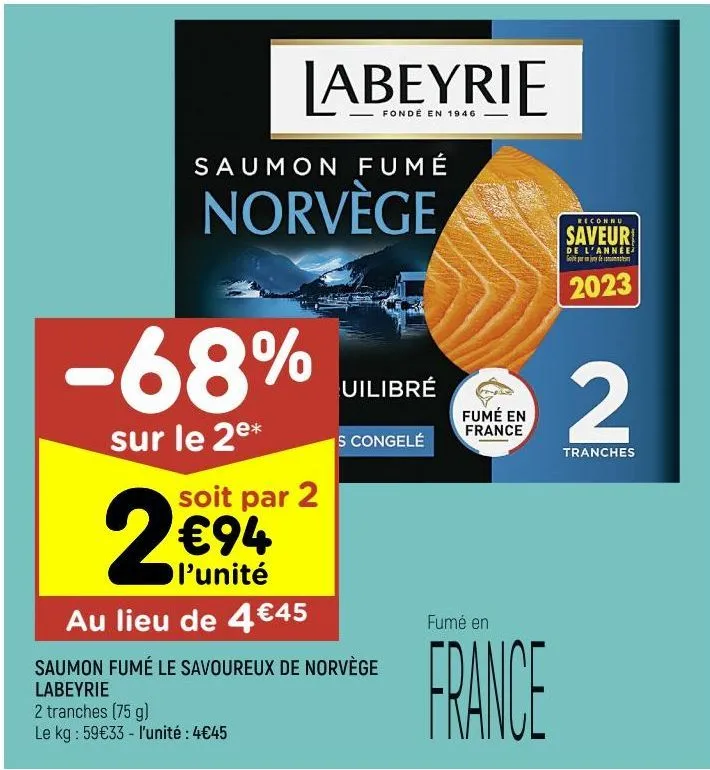 saumon fumé le savoureux de norvège labeyrie