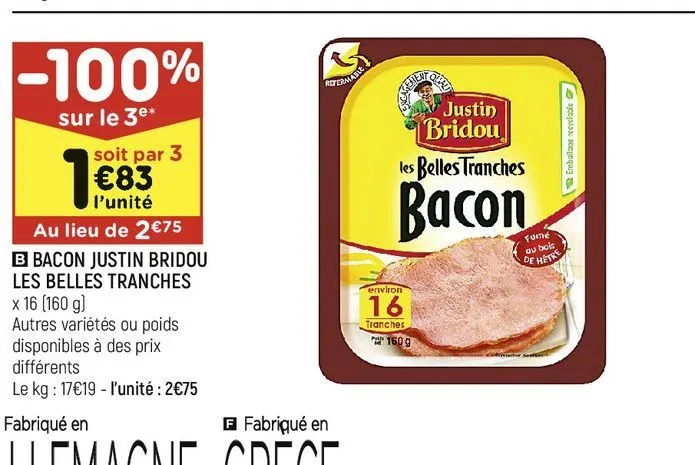 bacon justin bridou les belles tranches