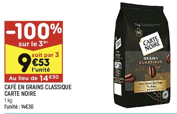 CAFÉ EN GRAINS CLASSIQUE CARTE NOIRE