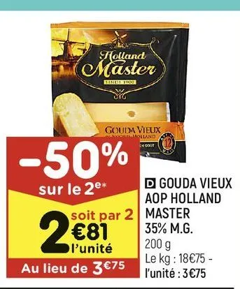 gouda vieux aop holland master 35% m.g
