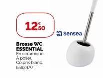 1250  Brosse WC ESSENTIAL En céramique A poser. Coloris blanc. 5593970  sensea 