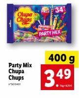 Chupa Chips  Party Mix Chupa Chups  34  PARTY MIX  3.4⁹  400 g 