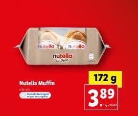 Nutella Muffin  16  Prodalt déconge ne pas s  nutella  nutella multin  nutolla  8  172 g  3.89⁹ 