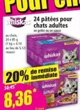 24 patees pour chats adultes offre à 8,36€ sur Norma