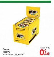 m-m  Peanut M&M'S le lot de 36: 15,84CHT  m-m  le sachet 45g  044! 