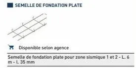 semelle de fondation plate  disponible selon agence  semelle de fondation plate pour zone sismique 1 et 2 - l. 6 m - l. 35 mm 