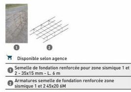 Disponible selon agence  Semelle de fondation renforcée pour zone sismique 1 et 2-35x15 mm-L. 6 m 