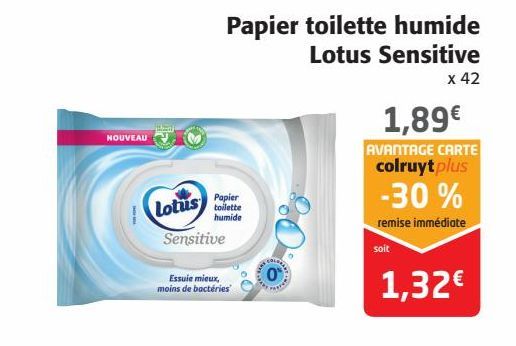 Papier toilette humide Lotus Sensitive 