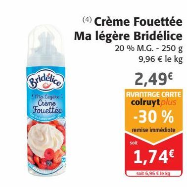 Crème Fouettée Ma légère Bridélice