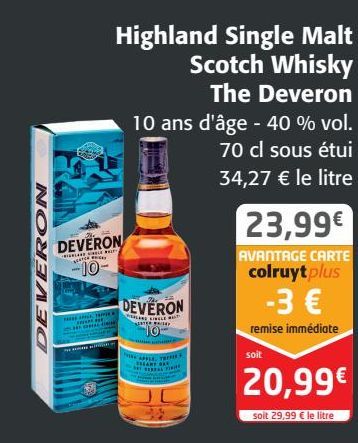 Highland Single Malt Scotch Whisky The Deveron 