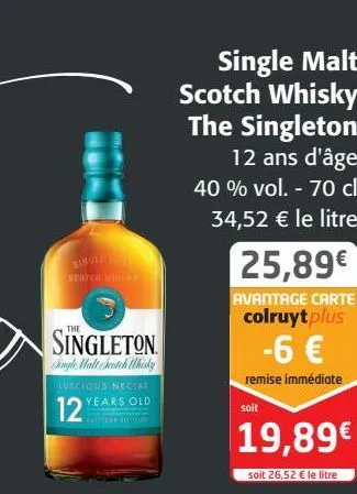 single malt scotch whisky the singleton 