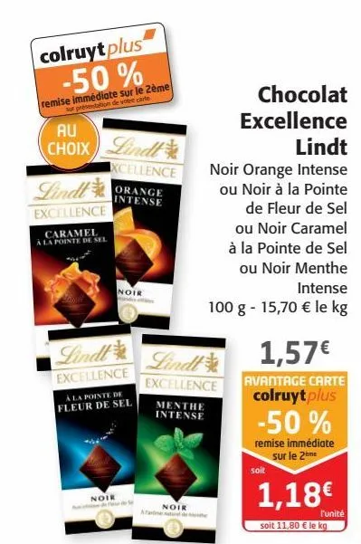 chocolat excellence lindt