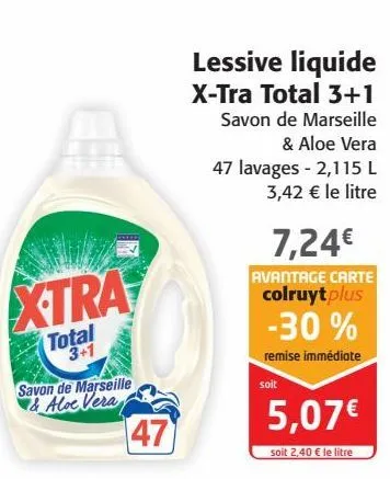 lessive liquide x-tra total 3+1