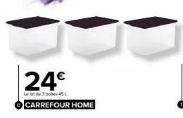 24€  le lot de 3 boles 45 l  carrefour home 