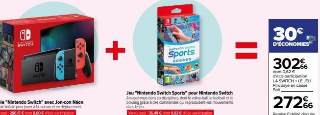 ab  MONTERIA  GB  veten  +  Jeu "Nintendo Switch Sports" pour Nintendo Switch Amusez-vous dans six disciplines, dont le volley-ball, le football et le bowling grâce à des commandes qui reproduisent vo