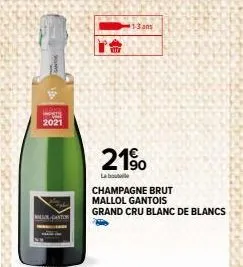 psal  2021  20  cantor  1-3 ans  21%  la bou  champagne brut mallol gantois  grand cru blanc de blancs 