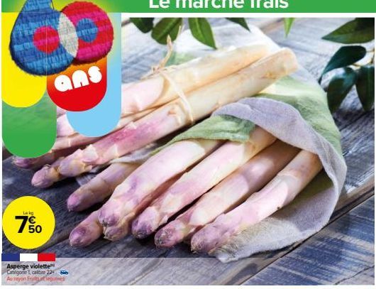 750  Asperge violette Categorie, calibre 224 Au mayon Fruits et legus  ans 