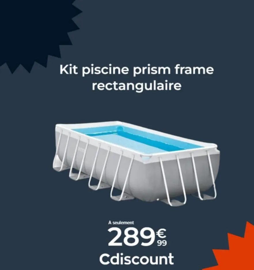 kit piscine prism frame rectangulaire  a seulement  289 €  cdiscount  