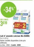 -34%  Skande thing  JORG BORG  ande  différents  Le litre: 1660-L'unité: 4€83  LOT-2 