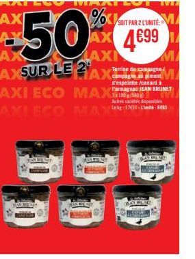 JAN WEAT  SOIT PAR 2 L'UNITÉ  %< AX 46991  MA  HAS AL  AX  MAX 201  TEMA  Autres varietes disponibles Lekg 1231 L'unité 65  10. NE 