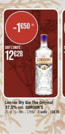 -1650- SOIT L'UNITÉ  12€28  London Dry Gin The Original 37,5% vol. GORDON'S 70 Let: 1765-L'unité: 13678  GORDON 