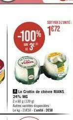 -100%  sue 3e  long  soit par 3 l'unité:  1€72 