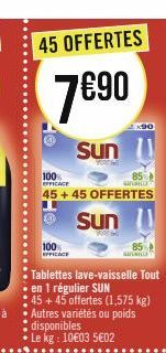 100% EFFICACE  unan  45+45 OFFERTES  sun  100%  Sinani  x90 