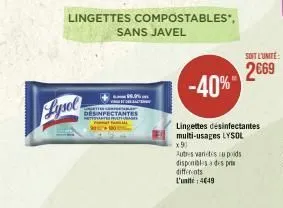 lingettes javel