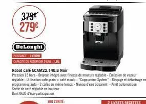 réservoir d'eau delonghi