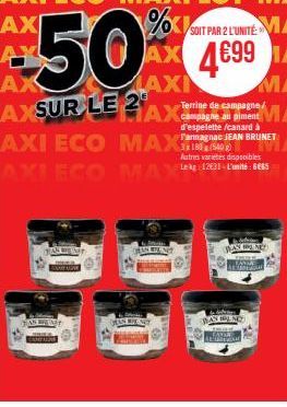 JAN WEAT  SOIT PAR 2 L'UNITÉ  %< AX 46991  MA  HAS AL  AX  TEMA  Autres varietes disponibles  MAX1231-sess  10. NE 