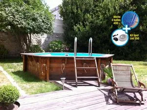 Piscine bois Hawaï family + Poolspot led UBBINK Diam.4.1 m offre à 1549€ sur Leroy Merlin