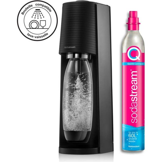 Machine à soda SODASTREAM terra noire + cylindre cqc