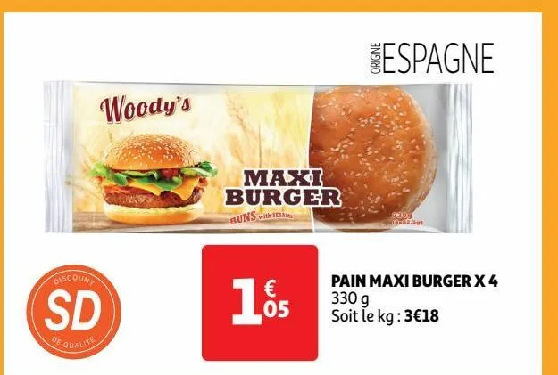 pain maxi burger x 4 