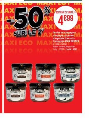 JAN WEAT  SOIT PAR 2 L'UNITÉ  %< AX 46991  MA  HAS AL  AX  TEMA  Autres varietes disponibles  MAX1231-sess  10. NE 