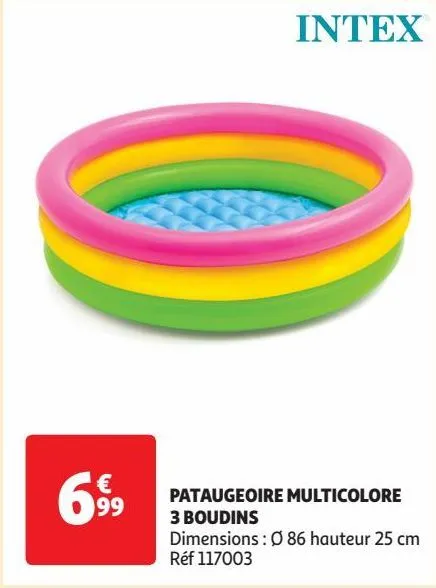 pataugeoire multicolore 3 boudins