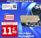 Sac et drap de plage ELLE offre à 11,9€ sur Auchan Supermarché