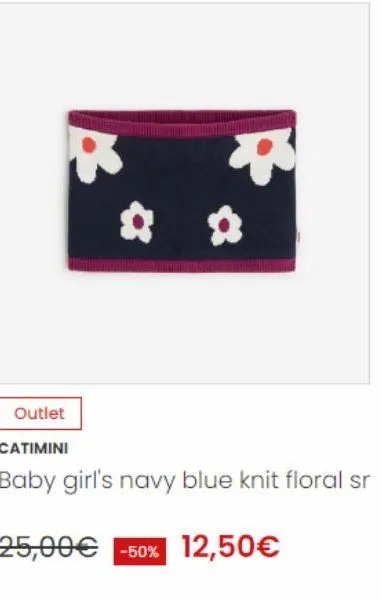 outlet  catimini  baby girl's navy blue knit floral sr  25,00€ -50% 12,50€ 