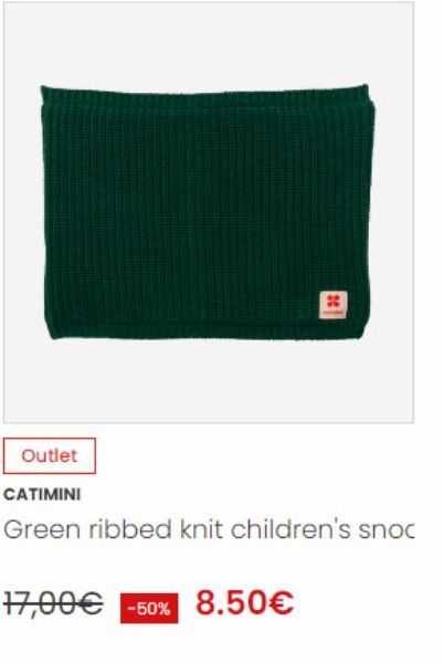 20  17,00€ -50% 8.50€  Outlet  CATIMINI  Green ribbed knit children's snoc 