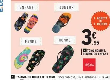 enfant  femme  junior  homme  1 achete  1 offert 