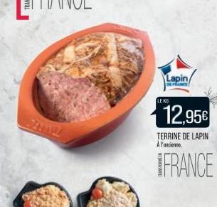 24192  Lapin/  LE KO  12,95€  TERRINE DE LAPIN À l'ancienne.  FRANCE 