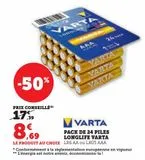 Pack de 24 piles longlife Varta offre à 8,69€ sur Hyper U