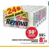 Essuie tout instagrammable Renova offre à 8,33€ sur Hyper U