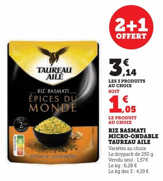 RIZ BASMATI MICRO-ONDABLE TAUREAU AILE