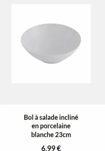 bol à salade incliné en porcelaine blanche 23cm  6,99 € 