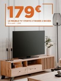 179€  LE MEUBLE TV1 PORTE 2 TIROIRS 2 NICHES  Eco-pa 