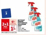 NETTOYANT  MÉNAGER  MULTI SURFACES  SALLE DE BAIN  AJAX offre à 2,45€ sur Auchan Supermarché
