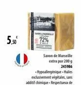 5,50€  rvere  selle  72%  savon de marseille  extra pur 200 g 245986 